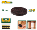 JADEVER 16pcs Brown Self-Adhesive Pads – Ø22mm, 3mm Thick (JDPAS1113)