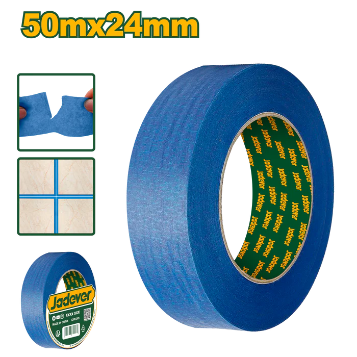 Jadever Blue Masking Tape 24mm x 50m | Easy-Remove Painting Tape Jadever Blue Masking Tape 24mm x 50m | Easy-Remove Painting Tape