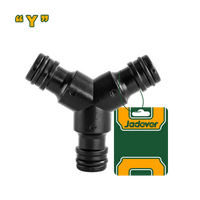 JADEVER Plastic Y Hose Connector – 3-Way Garden Hose Splitter with Quick Connect (JDQC7E34)