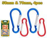 JADEVER Aluminum Carabiner Set – 4 Pcs, 50mm & 70mm (JDQL2K01)