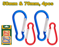 JADEVER Aluminum Carabiner Set – 4 Pcs, 50mm & 70mm (JDQL2K01)