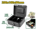JADEVER Cash Box with 5 Compartments & Key Lock | 20x16x9cm | 2.9L Capacity (JDQQX2H03)