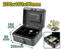 JADEVER Cash Box with 5 Compartments & Key Lock | 20x16x9cm | 2.9L Capacity (JDQQX2H03)
