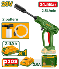 JADEVER Cordless Pressure Washer 20V - 24.5 Bar, Portable High Pressure Cleaner with Battery & Foam Bottle (JDQX01203)
