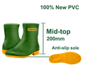 JADEVER PVC Rain Boots 20cm – 100% Waterproof Safety Rain Boots (JDRB3L)