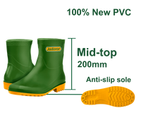 JADEVER PVC Rain Boots 20cm – 100% Waterproof Safety Rain Boots (JDRB3L)
