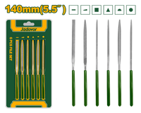 JADEVER 6PCs Mini File Set – 140mm Length, 3mm Shaft, with Plastic-Coated Handles (JDSF1606)
