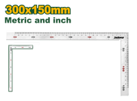 JADEVER Angle Square 300×150mm (12"×6") – Metric & Inch Scale, Precision Measuring Tool (JDSR4330)