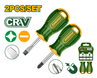 JADEVER 2 Pcs Screwdriver Set – CR-V Short Screwdrivers Set (JDSS1202)