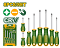 JADEVER 8 Pcs Screwdriver Set – CR-V Round Shank Screwdrivers (JDSS1408)