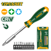 JADEVER 12-Piece Screwdriver Bits Set – CR-V Steel, 1/4" Hex, with Holder (JDSS1612)