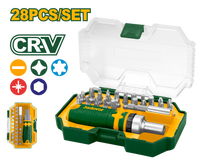 JADEVER 28 Pcs CR-V Screwdriver Bit Set – Ratchet Handle & Bit Holder, Magnetic Box (JDSS8B28)