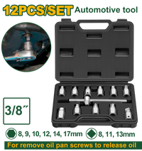 JADEVER Oil Drain Plug Set – Carbon Steel, Sliding T-Bar, Hex & Square Sockets for Oil Pan Screws (JDST4D12)