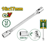 JADEVER Double Flexible Socket Wrench – 16mm & 17mm, 255mm Length, 12-Point Heads (JDTH2E05)
