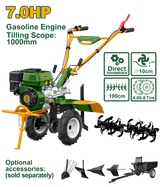 JADEVER 212cc Gasoline Tiller – 7HP Gear-Driven Cultivator with 510–1000mm Tilling Width (JDTL2A1001)
