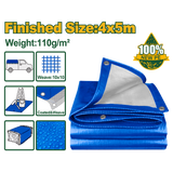 JADEVER PE Tarp Sheet 4×5m – Waterproof Heavy Duty Protective Tarp (JDTQ1145)