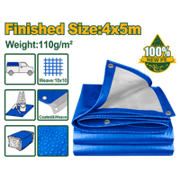 JADEVER PE Tarp Sheet 4×5m – Waterproof Heavy Duty Protective Tarp (JDTQ1145)