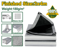 JADEVER Polyethylene Tarp 3×4m – Heavy Duty Waterproof PE Cover 180g/m² (JDTQ8034)