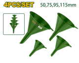 JADEVER 4PCs Plastic Funnel Set 50, 75, 95, 115mm (JDUFS2304)