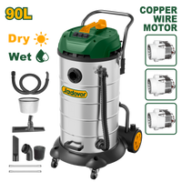 JADEVER Vacuum Cleaner 90L – 3600W, Stainless Steel Tank, Wet & Dry, Triple Motor (JDVR5A90)