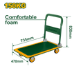 JADEVER Foldable Platform Hand Truck – 150kg Capacity, Steel Frame, 100mm Wheels (JDWB1315)