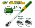 JADEVER Preset Torque Wrench 1/2" – Quick Release Torque Wrench 40-220Nm (JDWQ7D21)