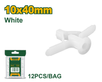 JADEVER Plastic Toggle Anchor – 10×40mm, PE Material, White, Pack of 12 (JDXTH912)