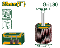JADEVER Flap Wheel with Shaft 25mm x 25 x 6mm – Grit 80# (JDYW2503)