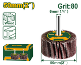 JADEVER Flap Wheel with Shaft 50 x 25 x 6mm – Grit 80# (JDYW5003)