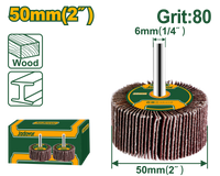 JADEVER Flap Wheel with Shaft 50 x 25 x 6mm – Grit 80# (JDYW5003)
