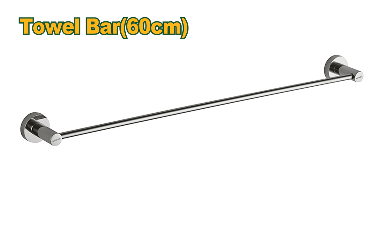 JADEVER Towel Bar 60cm – Zinc Alloy Base &amp; Stainless Steel Tube, Includes Mounting Screws (JDZG1503)