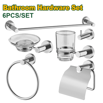 JADEVER Bathroom Accessories Set – Zinc Alloy &amp; Stainless Steel, 6-Piece Hardware Collection (JDZG1516)