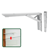 JADEVER Heavy-Duty Folding Bracket – 10" & 12" – White Steel Shelf Support (JDZJ631)