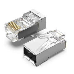 UGREEN رؤوس RJ45 محمية Cat6 – كيس 10 قطع للتوصيل الشبكي
