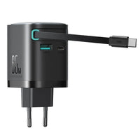 شاحن JOYROOM GaN 65W بكابل سحب مدمج – شحن سريع وعملي
