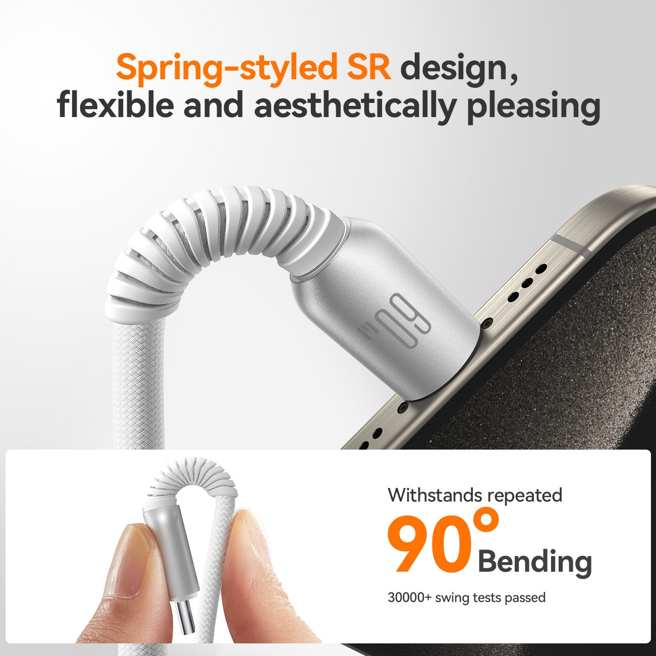JOYROOM 60W Fast Charging Cable Type C to Type C 1.2m - White JOYROOM 60W Fast Charging Cable Type C to Type C 1.2m - White