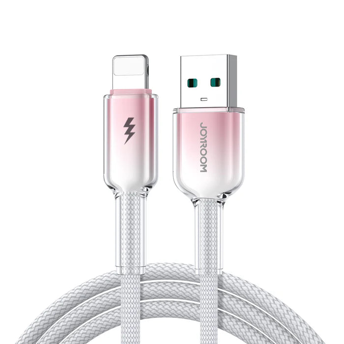 JOYROOM 60W USB A to Lightning Fast Charging Cable 1.2m - Black & Clear JOYROOM 60W USB A to Lightning Fast Charging Cable 1.2m - Black & Clear