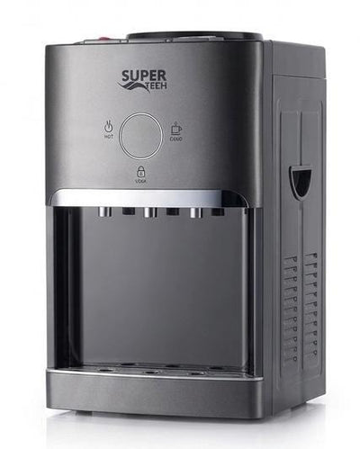 Super Tech Tabletop Inverter Water Dispenser RAX5-2-63TB – 3 Taps, 7L Capacity, Black & Grey