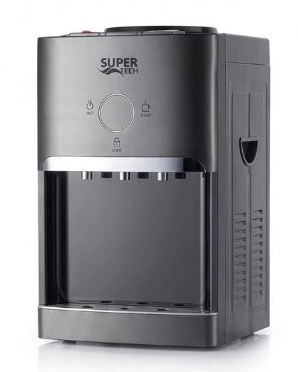 Super Tech Tabletop Inverter Water Dispenser RAX5-2-63TB – 3 Taps, 7L Capacity, Black & Grey