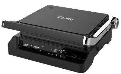 Conti Electric Contact Grill 2000W | 180° Open, Removable Non-Stick Plates | GT2202-TG