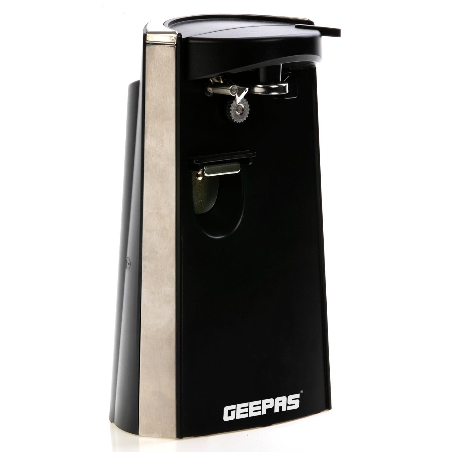 Geepas 60W 3-in-1 Electric Can Opener & Knife Sharpener, Black GCO63023UK