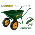Jadever 150kg 90L Dual-Wheel Concrete Cart
