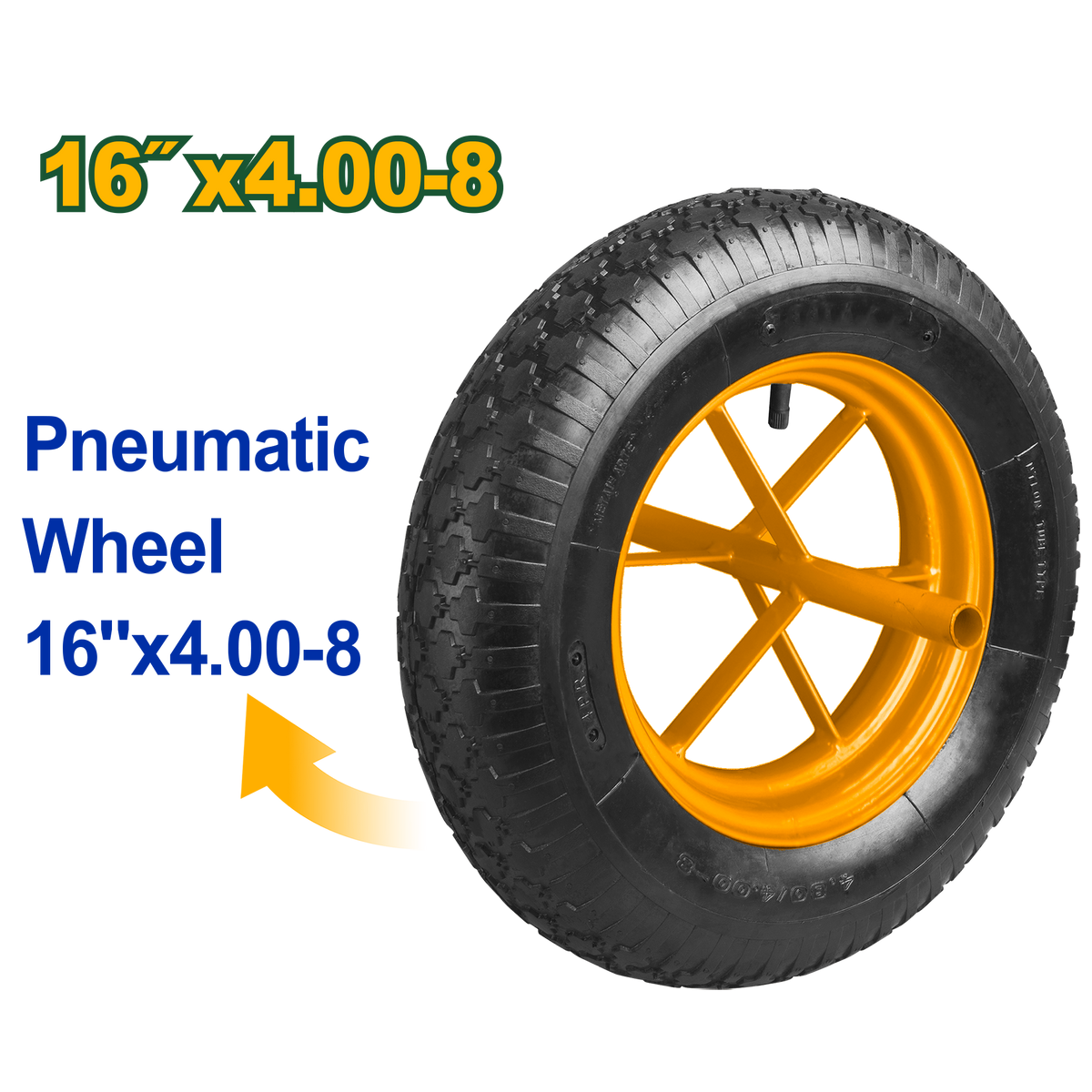 Jadever 16-Inch Pneumatic Wheel for Concrete Wheelbarrow 130kg Jadever 16-Inch Pneumatic Wheel for Concrete Wheelbarrow 130kg