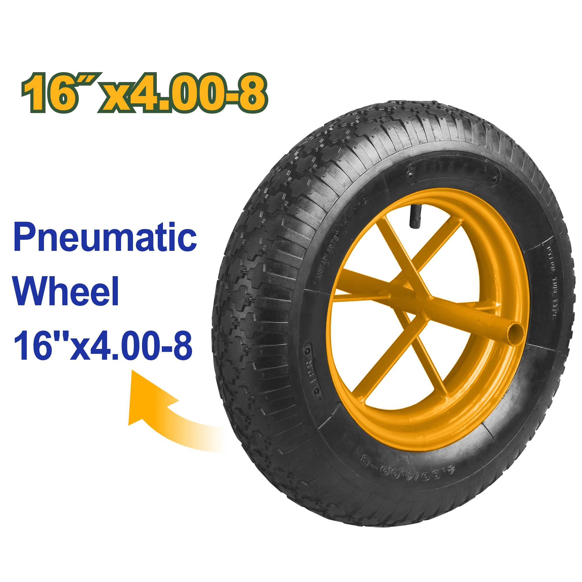 Jadever 16" Concrete Cart Wheel Durable & Stable