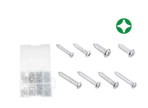 Jadever 200 Piece Assorted Screw Set Versatile & Durable - Silver
