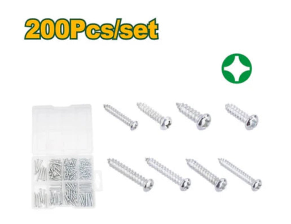 Jadever 200 Piece Assorted Screw Set Versatile & Durable - Silver Jadever 200 Piece Assorted Screw Set Versatile & Durable - Silver