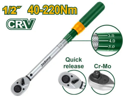 Jadever 220Nm Torque Wrench 1/2" Precision & Durability