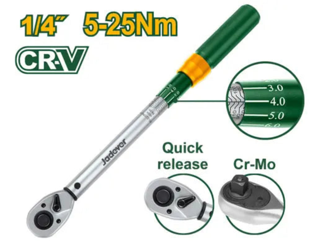 Jadever 25Nm Torque Wrench 1/4 Jadever 25Nm Torque Wrench 1/4