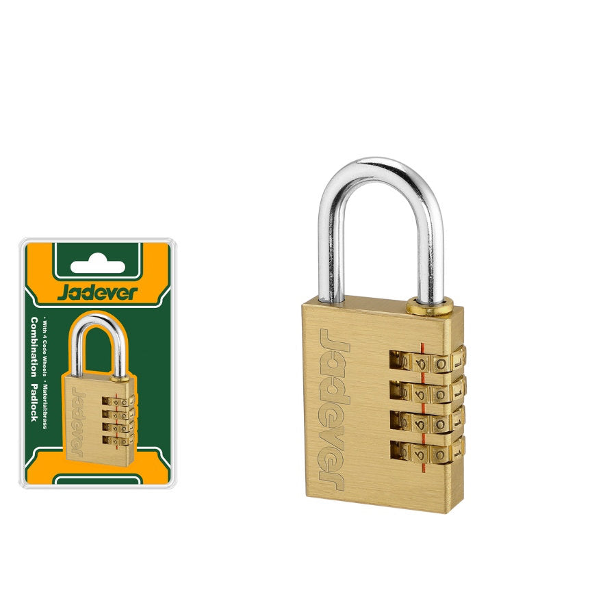 Jadever 40mm Brass Combo Lock Secure & Durable Jadever 40mm Brass Combo Lock Secure & Durable