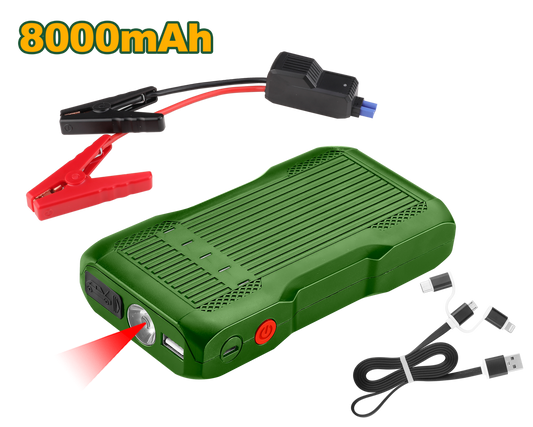 Jadever 8000mAh Car Jump Starter with Power Bank & LED